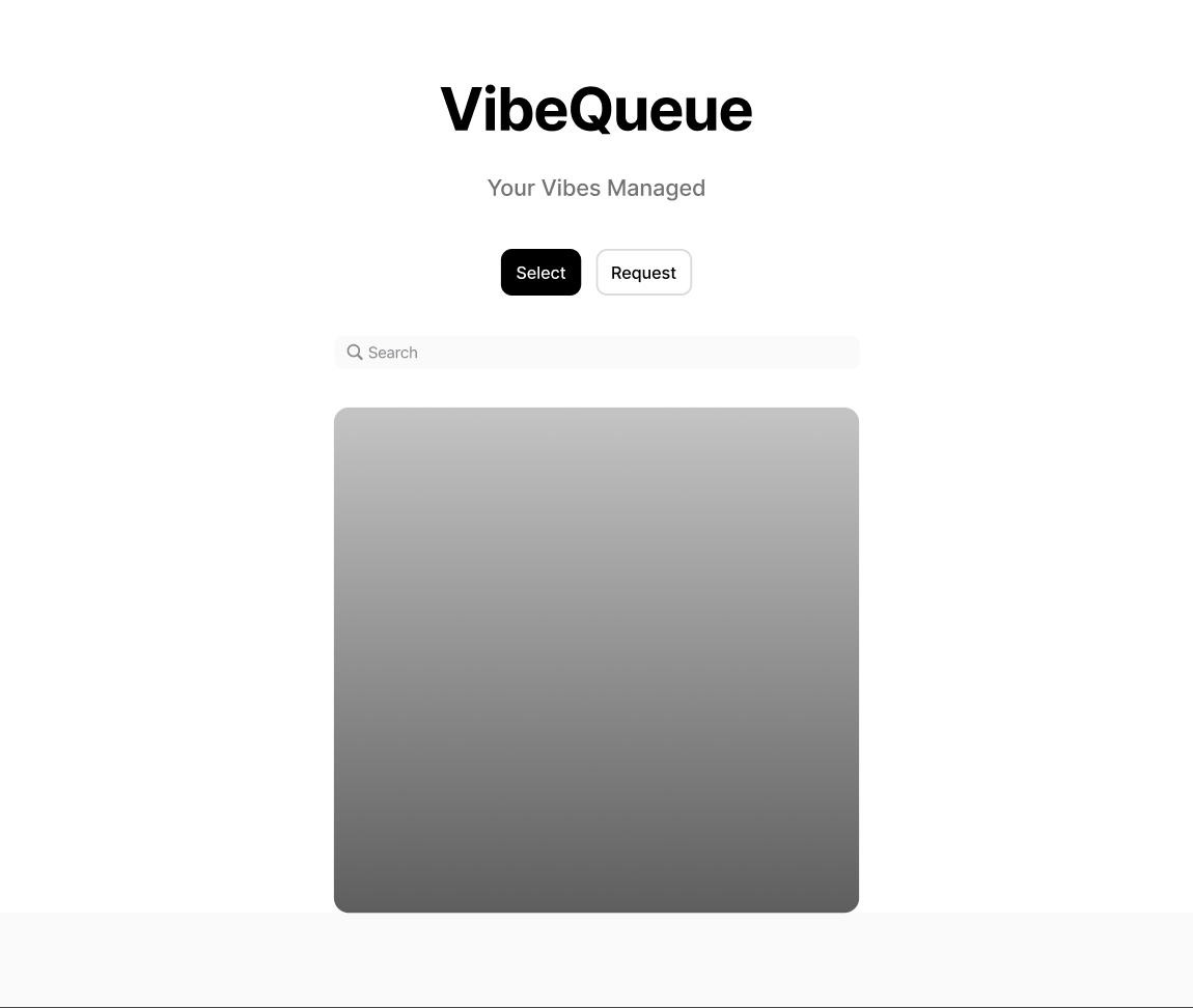 Customer Interface Mockup